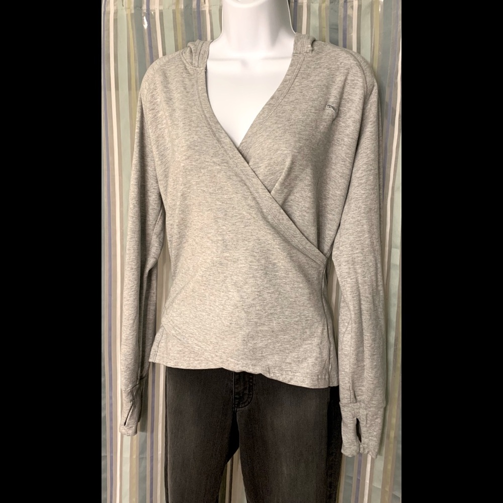 PUMA Criss-Cross Long Sleeve Hooded Yoga Top